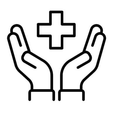 icon of healthcare symbol in the cloud with lines extending in multiple directions